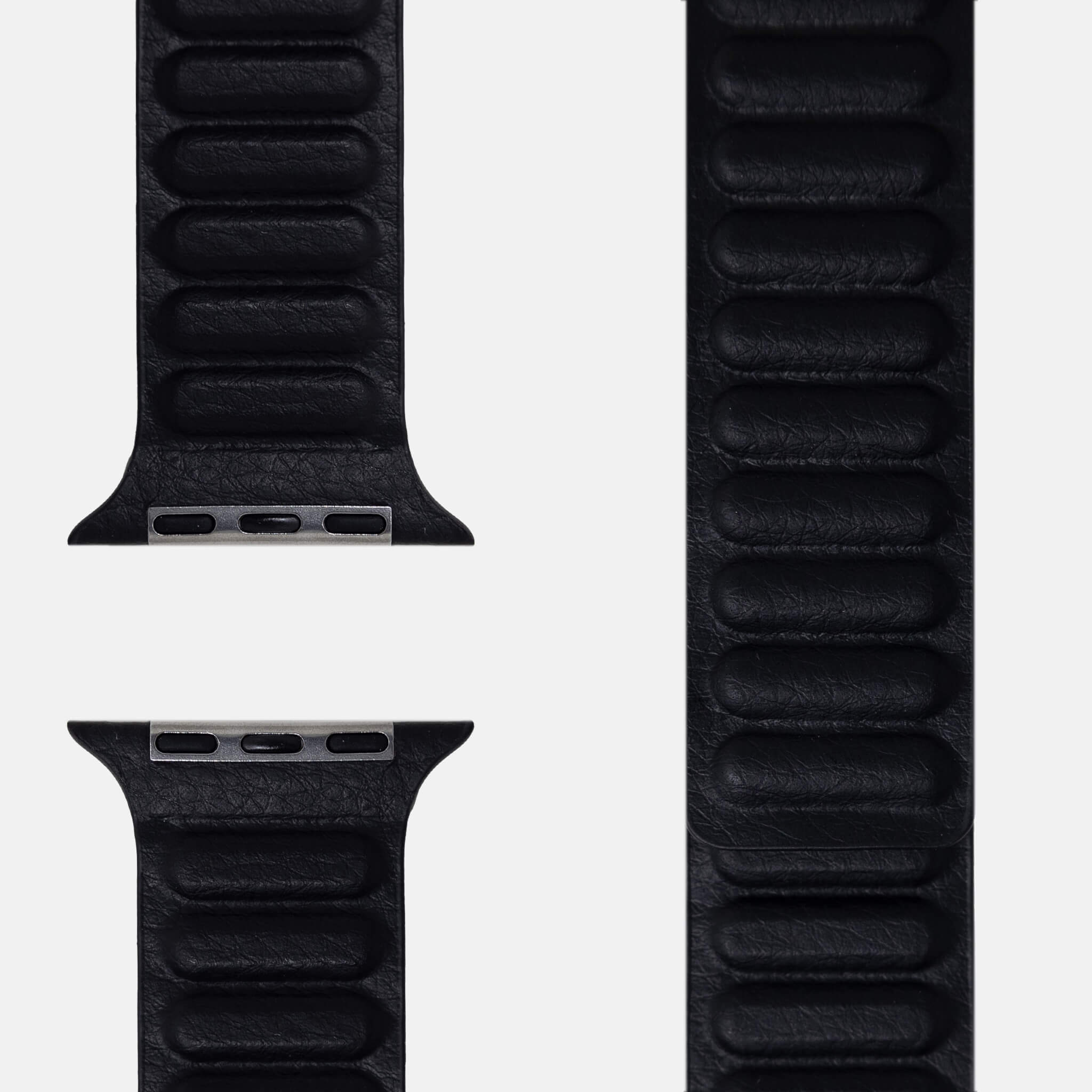Leder Loop Armband Schwarz